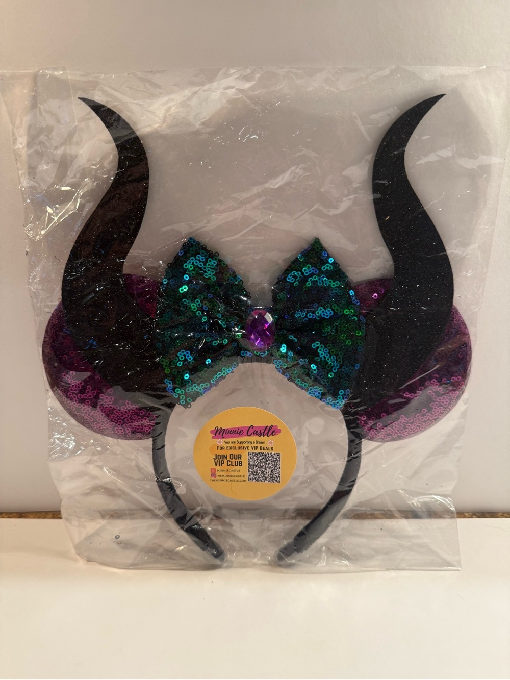 NEW Disney Maleficint Sequin Mouse Ears